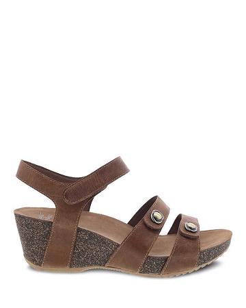 Compensées Dansko Savannah Waxy Burnished Femme Marron | FR 487YXF